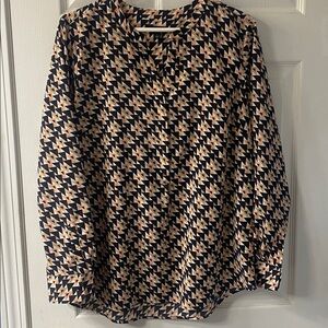 Talbots Multicolor Geometric Blouse